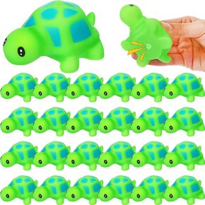 Zubebe Rubber Frogs Squeak and Floating Frog Sea Turtle Rubber Bath Toy Baby Shower Swimming Bathtub Toys for Shower Frogs Bathtub Birthday Party Decoration Boys Girls Bath Toys (Frog, 24)