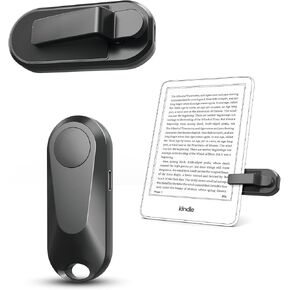 Remote Control Page Turner for Kindle Paperwhite Oasis Kobo eReaders, Remote Camera Shutter and Video, Page Turner Clicker for ipad Tablets Reading Novels with Storage Bag