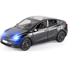 Toy Cars Y 1/24 Zinc Alloy Diecast Metal Model Car, Pull Back Toy Model with Light and Music, Suitable for Children Aged 3 and Above as Gifts(Blue)