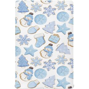 Fitted Crib Sheet for Boys Girls Cute Watercolor Gingerbread Christmas Baby Crib Sheets Blue Snowflake Bassinet Sheets Crib Mattress Bed Sheets for Toddler Newborn Infant 27 x 39 in