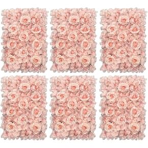 Flower Panels for Flower Wall (6 Pack) 24 Inch by 16 Inch Each | Flower Wall, Backdrop, Weddings, Event Decor, and Bridal & Baby Shower (Gradient White and Pink)