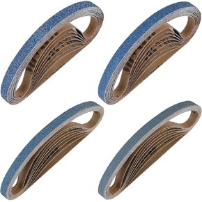 24 Pieces 1/2 x 18 Inch Zirconia Sanding Belts for Belt Sander, 24 PCS 6 Each of 40/60/80/120 Assorted Grits, Sanding Belts for Air Belt Sander, Woodworking, Metal Polishing, Derusting