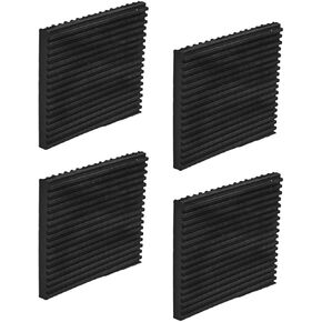 Air Jade 4 Pack Rubber Anti-Vibration Pads, 4 x 4 x 3/8 inches Heavy Duty All-Rubber Vibration Isolation Mats for HVAC, Compressors, Treadmills, Air Conditioner Units, Washer