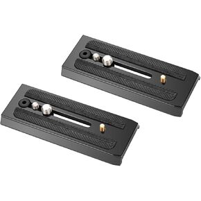 2pcs Quick Release Plate Tripod Mounting Plate for Camera Mount with 1/4 3/8 inch Screws Manfrotto MVH500AH 501HDV 503HDV 504 701HDV MH055M0-Q5 Innorel f60 Miliboo MYT802 RC5