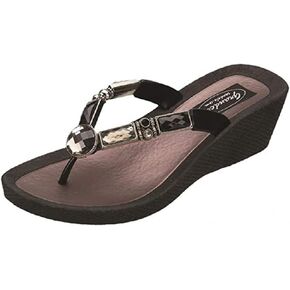 GRANDCO Women's Bamboo Wedge Thong