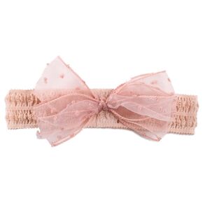 Cute Lace Bow Baby Girls Headbands White Knot Headband Soft Chiffon Hair Band for Newborn Infant Toddler Kids Hair Accessories (Pink B)