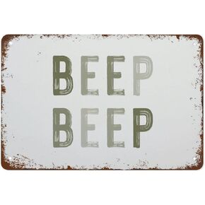 Funny Vintage Tin Metal Sign Beep Beep Nursery Decor Cars Theme Boys Room Wall Decor Green Toddler Room Wall Art 8x12 Inch Suitable for Home and Cafe Garage Wall Decor