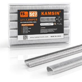 Kamsin SC7 15 Gauge Galvanized Steel 10,000PCS 3/4-Inch Crown Hog Rings C Rings Staples Hog Ring Staples Collated Staples Bulk Rings for Staple Gun in Kuwait