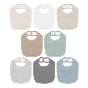 8 Pack Muslin Baby Bibs for Boys Girls, Soft Cotton Baby Bibs for Drooling and Teething, Absorbent & Adjustable Drool Bibs for Infant Newborn