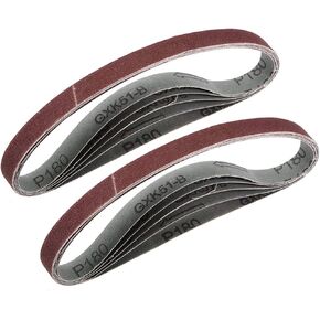 uxcell 5/8 x 18 Inch Sanding Belt 180 Grit Aluminum Oxide Sand Belts 10pcs