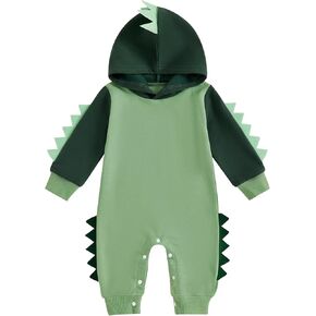 ZyHwShine Dinosaur Outfits Newborn Outfit Long Sleeve Hooded Romper Jumpsuit Baby Coming Home Clothes Fall Clothing