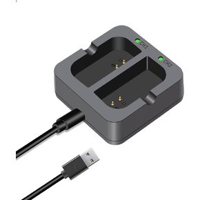 Dual Port Charger Station Compatible New for Video Ring-Doorbell Camera 1/2/3/3Plus/4 PN V4 Battery Model, for 2 Batteries Charging Dock