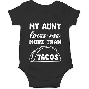 CBTwear My Aunt Loves Me More Than Tacos - Baby Clothes - Funny Newborn Bodysuit Outfits for Boys and Girls