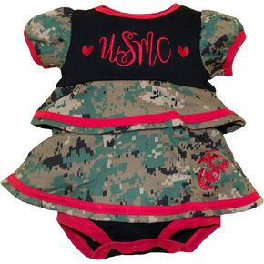 Marine Woodland Baby Ruffle Dress