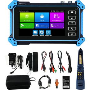 8K IP Camera Tester, WANLUTECH All in One CCTV Tester 7 inch Touchscreen TVI CVI AHD SDI CVBS Camera Tester DMM OPM VFL TDR Cable Tester Network Tools WiFi PoE HDMI VGA (IPC-9800CLMOVTADHS Pro)