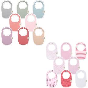 KeaBabies 8-Pack Organic Baby Bibs for Girls & Boys - Teething Baby Bibs for Boy, Girl - Newborn Bibs for Baby Girl, Boy