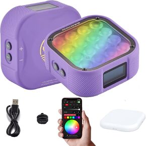 IFOOTAGE Camera Light, Led Video Light RGB Portable Light Panel 360° Full Color with APP Control, for Vlogging, YouTube, Studio, Live Streaming, Photography, TikTok - HL1 C4 (Purple)