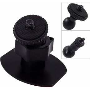 CH01B 1/4" Thread Camera Mount Mini Double-Sided Adhesive in Dash Cam Mount Holder - Universal Tripod Permanent Holder Fits Sony/Ricoh/HP/GoPro/Oculus (M4 M6 Screw Join Ball Included)