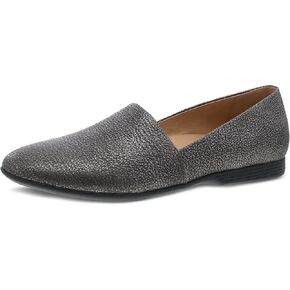 Dansko Larisa Slip-On Flats for Women - Comfotable Flat Shoes with Arch Support - Versatile Casual to Dressy Footwear - Lightweight Rubber Outsole Pewter Metallic Flats 10.5-11 M US