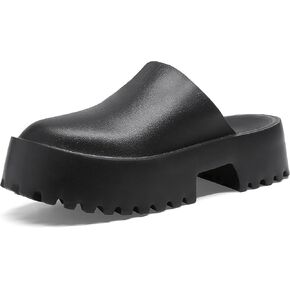 SANIOOOI Women's Platform Mules Colgs,Slip on Wedge Thick Sole Colg Slippers Cute Fashion Vacation Heeled Flatform Sandals Water Beach Comfort Soft Shoe