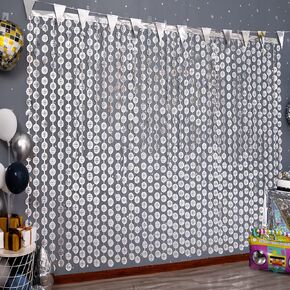 Disco Party Decorations, 4 Pack Disco Ball Photo Booth Props,3.3x6.6 ft Silver Foil Fringe Curtains Photo Backdrop for The 70s & 80s Last Disco Bachelorette, Decades, Taylor Party Decor