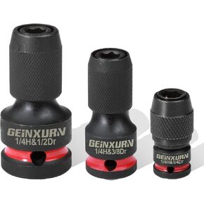 6PCS Impact Screwdriver Bit Holders, 1/4-Inch Square Drive to 1/4-Inch Quick Release Hex Socket Adapter for Impact Wrench