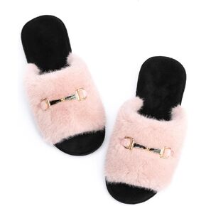 Cozy House Slippers for Women Indoor Outdoor with Memory Foam Open Toe Fuzzy Womens Slide Slippers Sandals Arch Support House Shoes