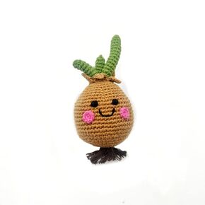 Pebble | Handmade Friendly Onion Rattle | Crochet | Fair Trade | Pretend | Imaginative Play | Woodlands | Rattle | Machine Washable