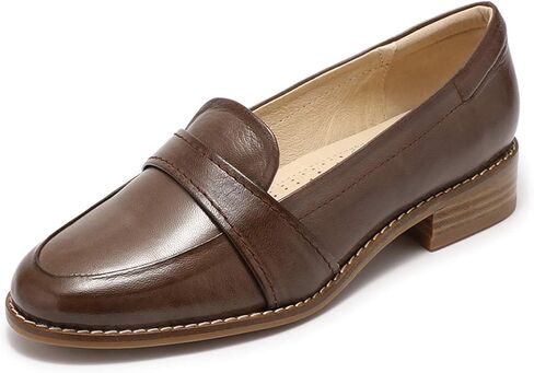 Mona flying Women's Leather Dress Penny Loafers Slip On Flats Office Ladies Casual Shoes in Saudi Arabia