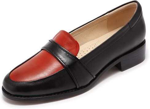 Mona flying Women's Leather Dress Penny Loafers Slip On Flats Office Ladies Casual Shoes in Saudi Arabia