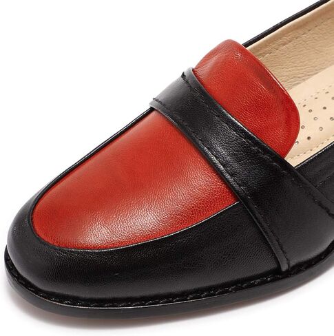 Mona flying Women's Leather Dress Penny Loafers Slip On Flats Office Ladies Casual Shoes in Saudi Arabia
