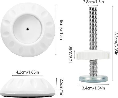 4 Pack Gate Wall Protector with Threaded Spindle Rods M10, Pressure Mounted Gate Extender Extension, Dog Gate Banister Adapter, Pet Gate Wall Cups Replacement Parts Hardware for Stairs in Kuwait