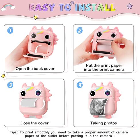 10 لفات من ورق طباعة الكاميرا الفورية للأطفال، ورق حراري بدون رابط يناسب معظم كاميرات الأطفال، طباعة فورية لكاميرا الأطفال، لوازم هدايا الكاميرا الرقمية للأطفال in Kuwait