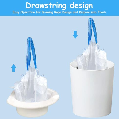 Disposable Potty Chair Liners with Drawstring for Universal Potty Training Toilet Seat, Toddler Portable Outdoors Travel Toilet Liners with Super Absorbent Pad - 60 Pack in Saudi Arabia