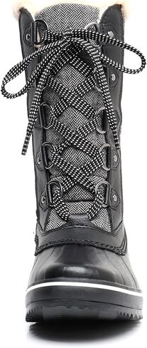 GAWBAW Women's Mid-Calf Waterproof Winter Snow Boots - Warm Faux Fur Lined Duck Boots Cold Weather Lace Up Fashion Boots in Kuwait