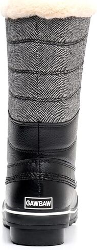 GAWBAW Women's Mid-Calf Waterproof Winter Snow Boots - Warm Faux Fur Lined Duck Boots Cold Weather Lace Up Fashion Boots in Kuwait