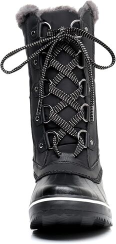 GAWBAW Women's Mid-Calf Waterproof Winter Snow Boots - Warm Faux Fur Lined Duck Boots Cold Weather Lace Up Fashion Boots in Kuwait