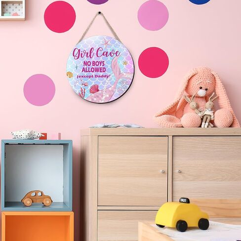 Girl Cave Sign Nursery Decor, Mermaid Room Decor for Baby Girls Bedroom, Wooden Little Baby Girl Nursery Wall Decor, Pink Purple Nursery Decor in Saudi Arabia