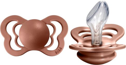 لهايات BIBS - مجموعة الأزياء الراقية | لهاية أطفال خالية من مادة BPA | صنع في الدنمارك | مجموعة من 2 لهايات Woodchuck Color Premium | الحجم 6-18 شهرا in Kuwait