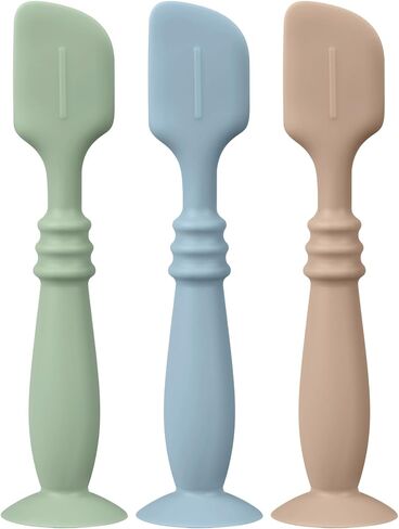 3 Packs Silicone Diaper Cream Applicator with Suction Base, Diaper Cream Spatula Applicator for Babies, Soft Silicone Diaper Cream Brush (Sage/Ether/Natural) in Saudi Arabia