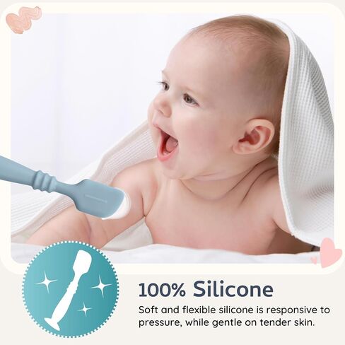 3 Packs Silicone Diaper Cream Applicator with Suction Base, Diaper Cream Spatula Applicator for Babies, Soft Silicone Diaper Cream Brush (Sage/Ether/Natural) in Saudi Arabia