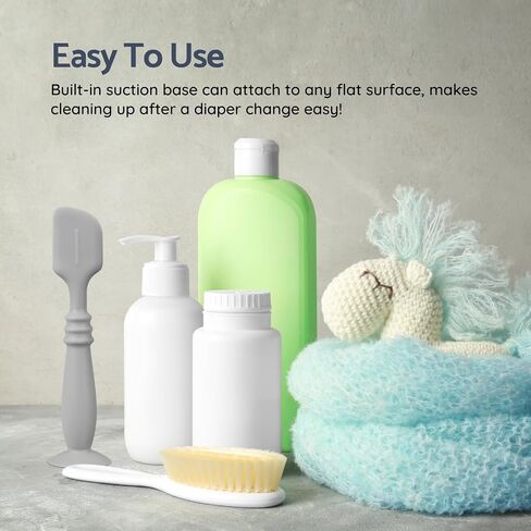 3 Packs Silicone Diaper Cream Applicator with Suction Base, Diaper Cream Spatula Applicator for Babies, Soft Silicone Diaper Cream Brush (Sage/Ether/Natural) in Saudi Arabia