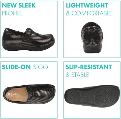 حذاء Glolily Kate النسائي سهل الارتداء - وسادة إضافية احترافية خفيفة الوزن، حذاء عمل مقاوم للانزلاق مع وسادة قدم داعمة قابلة للإزالة لدعم قوس القدم in Kuwait