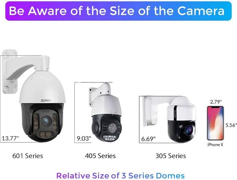 SUNBA 4K 30X Optical Zoom IP PoE+ Outdoor PTZ Camera Outdoor, Two-Way Audio High Speed Security PTZ Dome, Long Range Infrared Night Vision up to 1000ft (405-D30X 4K) in Kuwait