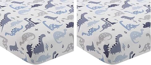 Bedtime Originals Roar Dinosaur Fitted Crib Sheet, Blue/White in Saudi Arabia