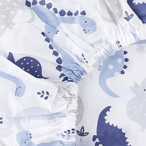 Bedtime Originals Roar Dinosaur Fitted Crib Sheet, Blue/White in Saudi Arabia
