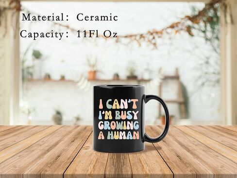 QUICQOD Funny New Mom Gifts,Pregnancy Coffee Tea Mug Cup,Pregnancy Announcement Gifts for Mom to Be, I Can't I'm Busy Growing A Human Ceramic Mug 11 Oz in Saudi Arabia