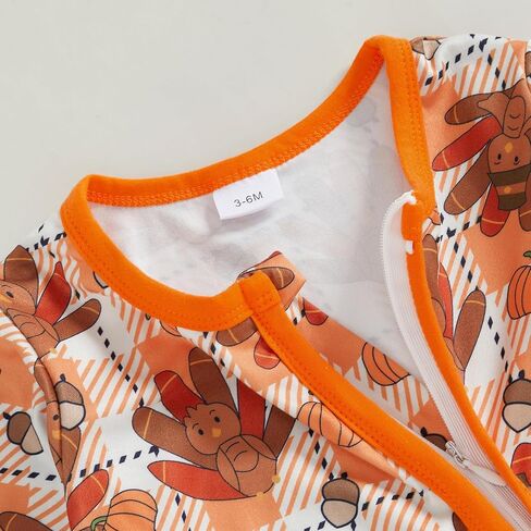 Kayotuas Halloween Baby Boy Girl Clothes Pumpkin Long Sleeve Romper Zipper Bodysuit Jumpsuit One Piece Fall Winter Outfits in Kuwait