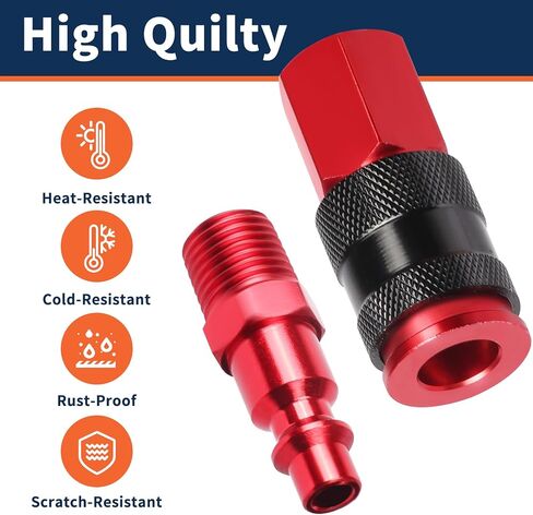 No Rust Air Hose Fittings Kits 15 PCS Set, Quick Connect Air Compressor Accessories Industrial Air Tools Fittings, Male and Female High Flow Air Fitting in Saudi Arabia