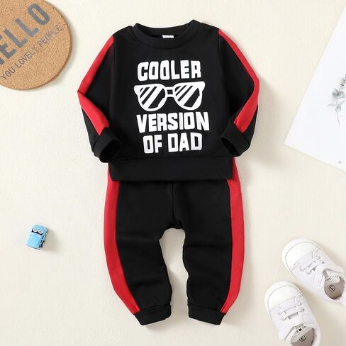 Infant Baby Boy Clothes Fall Winter Newborn Outfit Toddler Long Sleeve Crewneck Sweatshirt Pants Set Cute Boy Outfit in Kuwait